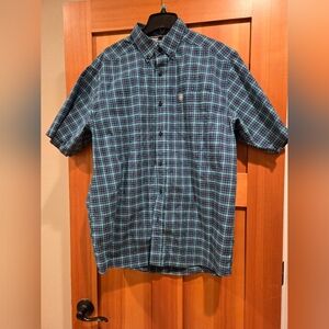 Ariat Pro Series Men's Teal/Cream/Red Plaid Shirt Size:L